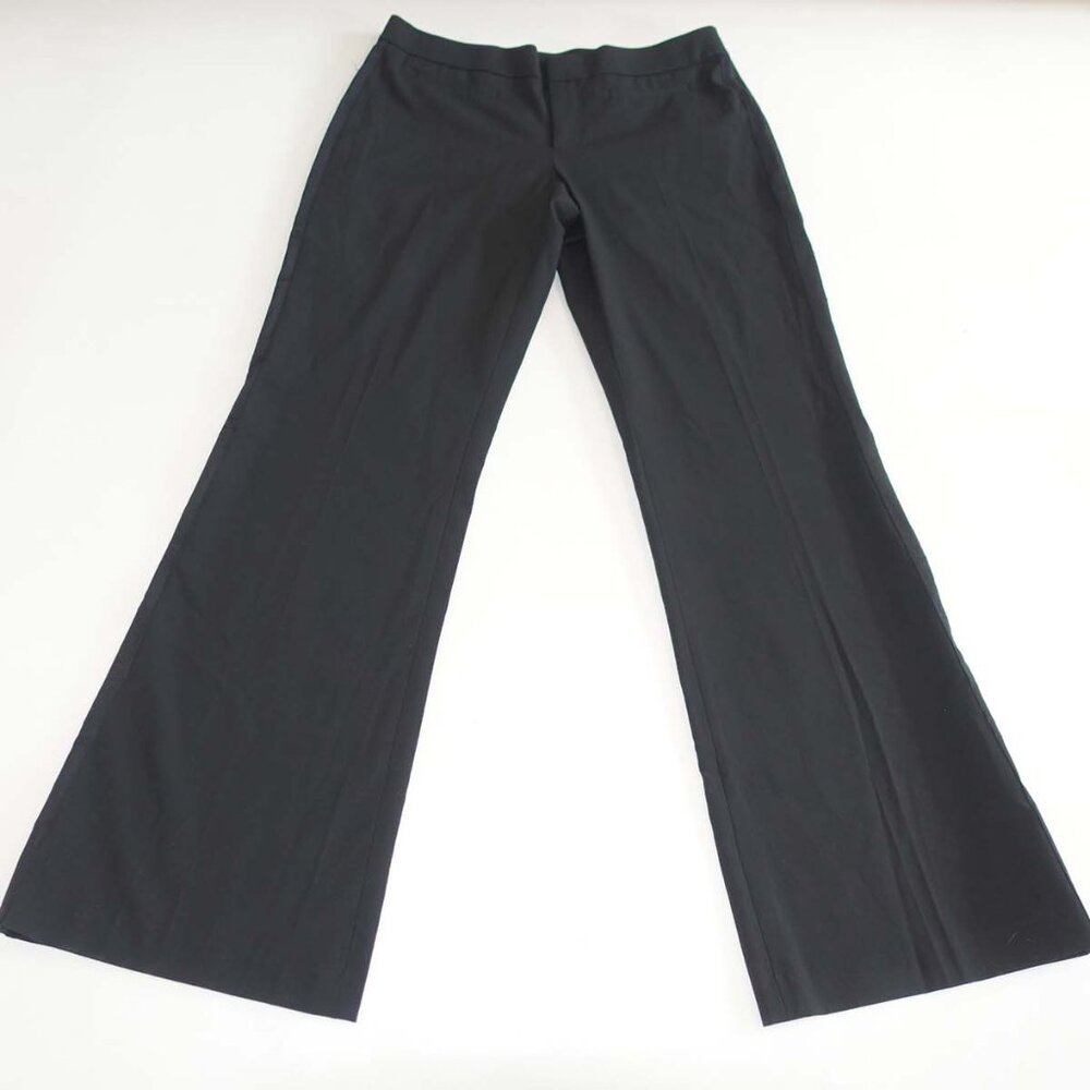Gap Women's Perfect Trouser Pants Size 8 Black 33" Inseam Tuxedo Stripes Slacks